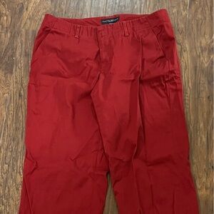 Banana Republic Red Ankle Cropped Pants Relaxed Fit